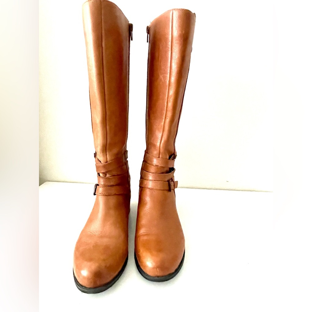 Naturalizer Tan Leather Knee-High Boots 7W - Picture 5 of 11